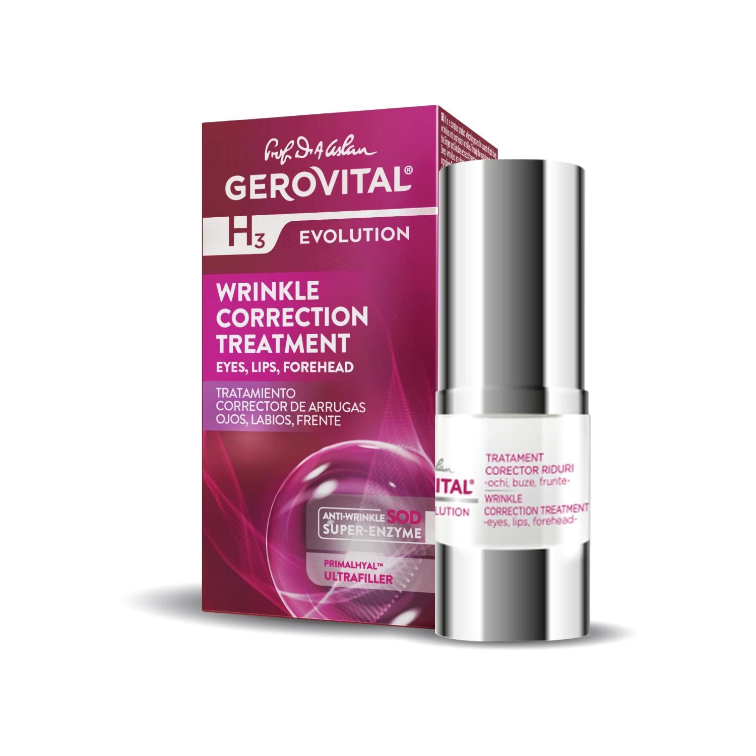 Gerovital H3 Evolution Faltenkorrektur Behandlung für Augen und Lippen 15 ml