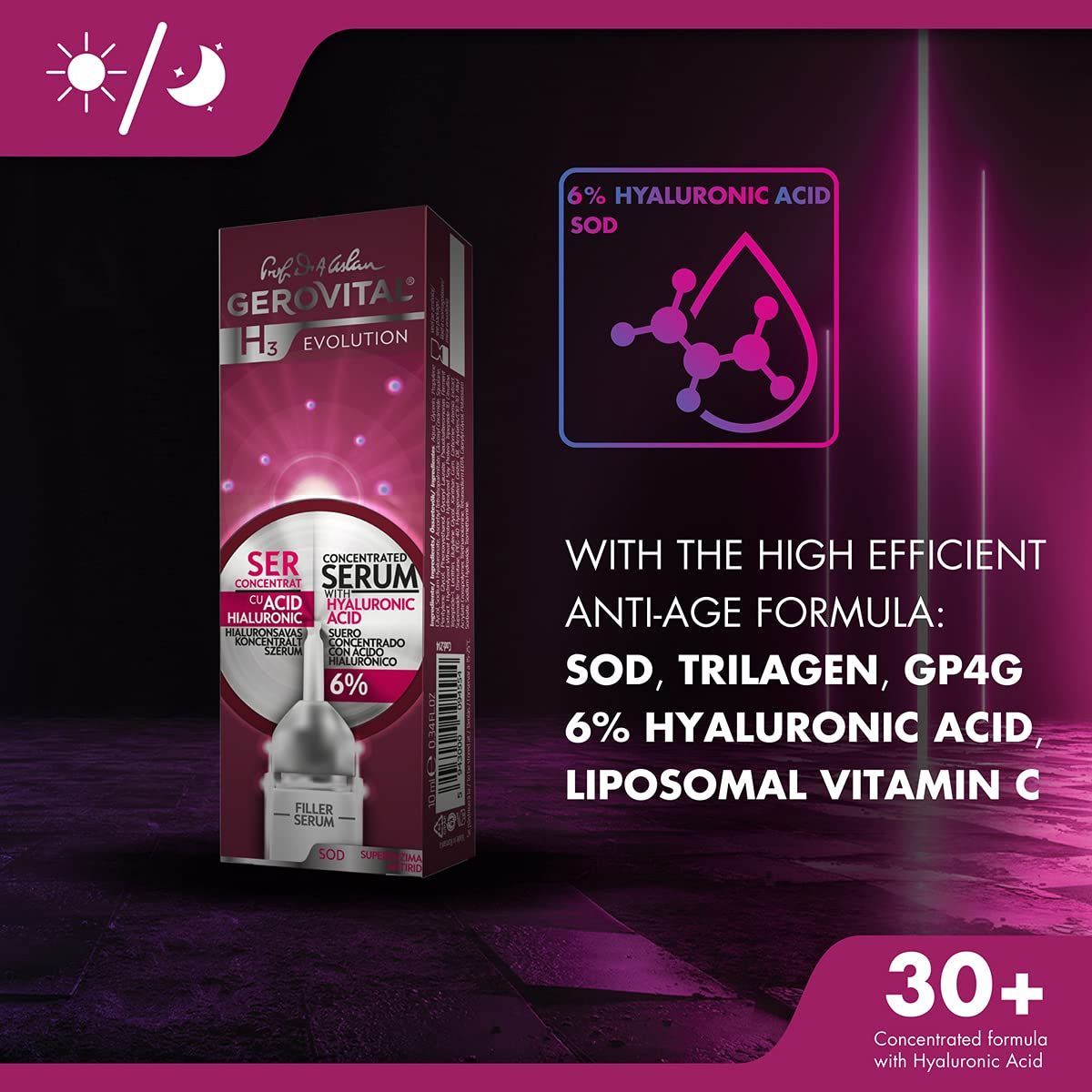 Gerovital Serum mit Hyaluronsäure und liposomaler Säure Konzentration 6% – Bild 4