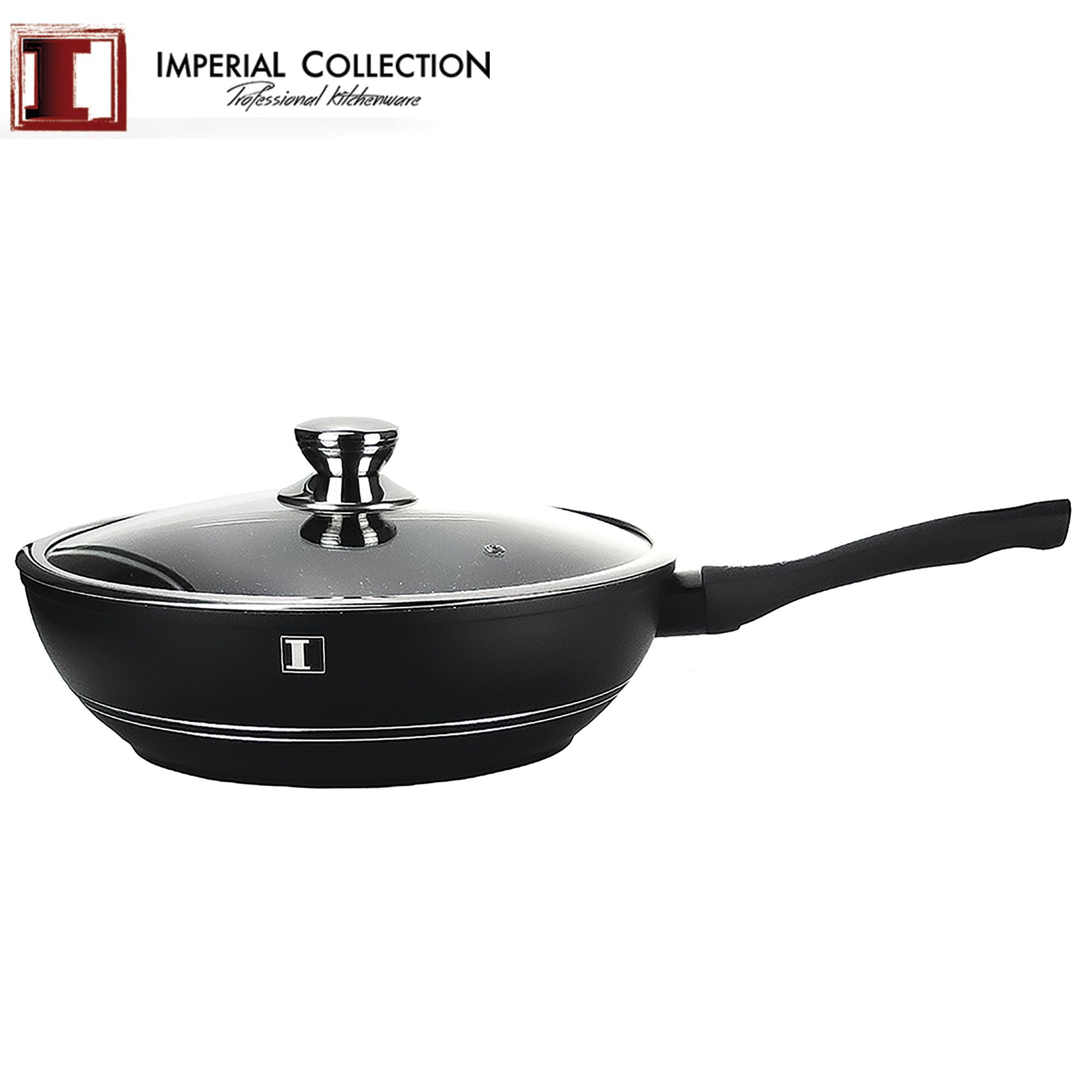 Imperial Collection IM-WOK30-FM: 30 cm marmorbeschichteter Wok mit Deckel und... – Bild 3