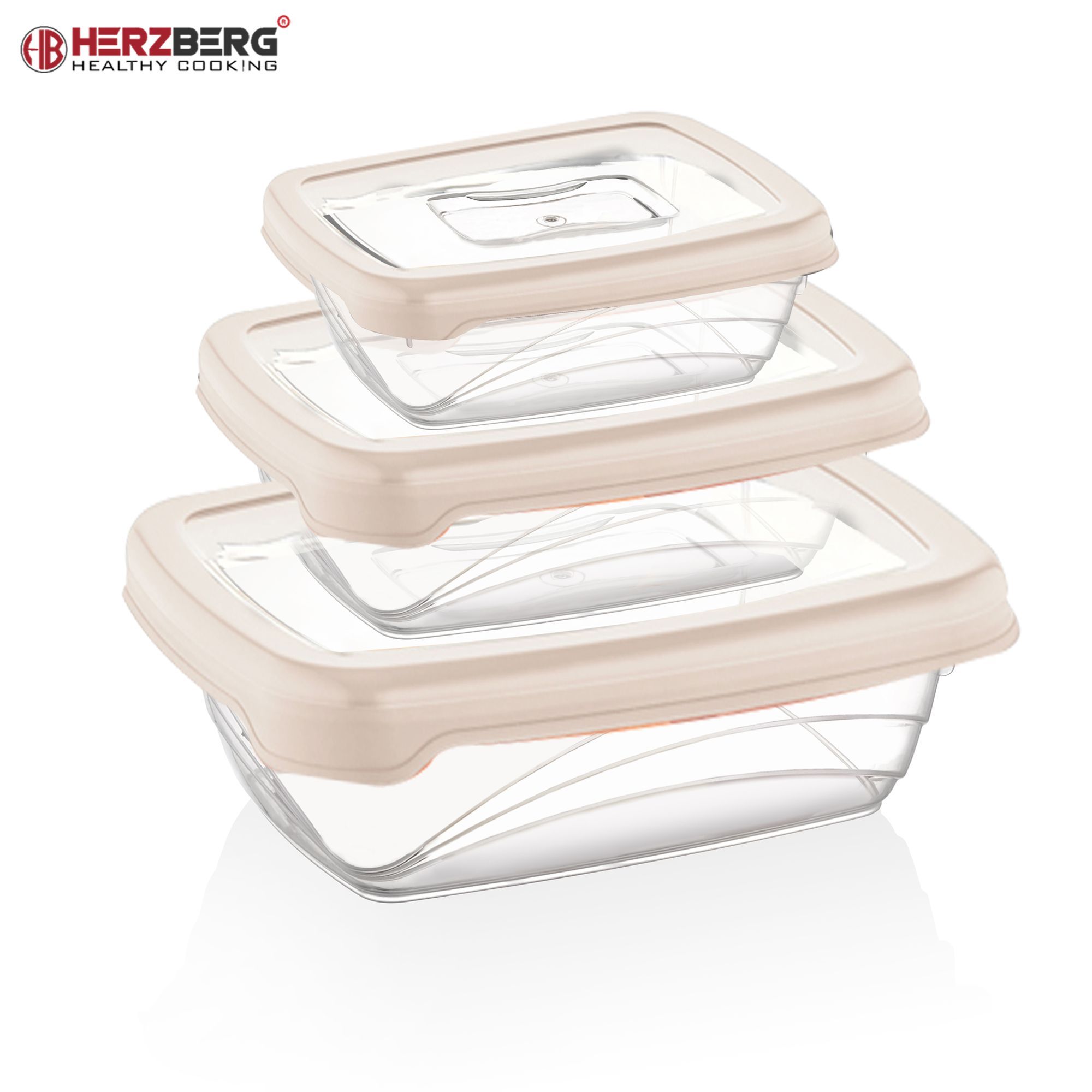 Herzberg 3 Stück Bio-Sparbox Sicherheitsverschluss BPA-frei, Rot – Bild 6