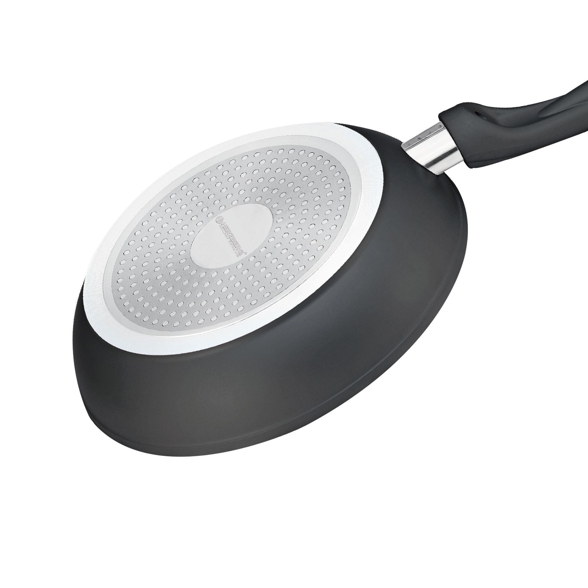 Herzberg 3 Stück geschmiedete Aluminium-Bratpfanne Set 20/24/28 Schwarz – Bild 6