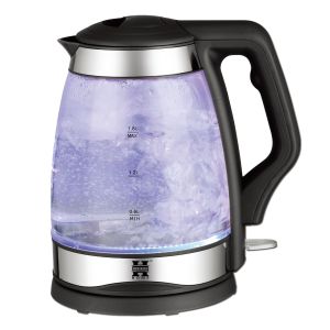 Herzberg HG-5044 Elektrischer Glas-Wasserkocher mit LED-Leuchtanzeige, 1.8L