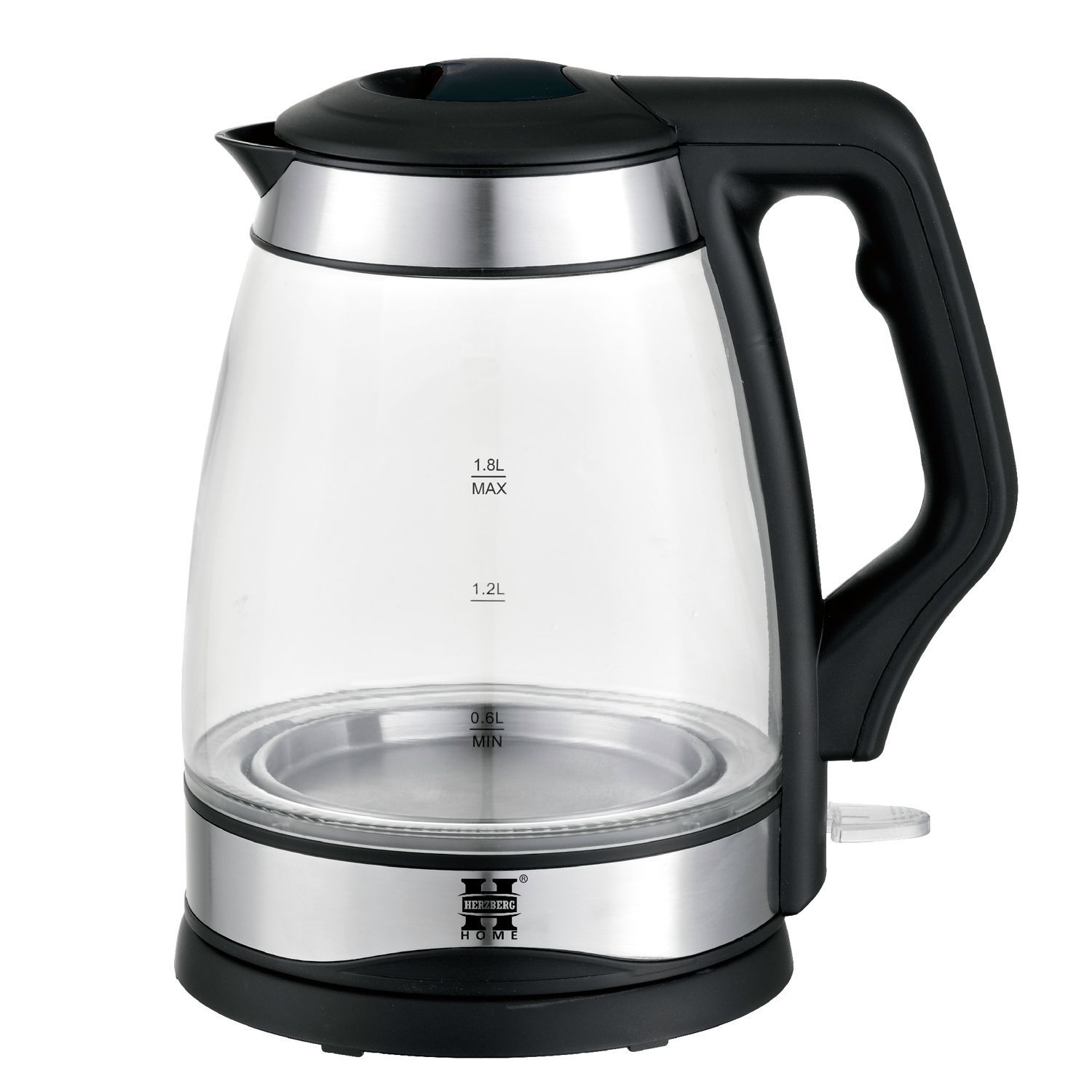 Herzberg HG-5044 Elektrischer Glas-Wasserkocher mit LED-Leuchtanzeige, 1.8L – Bild 3