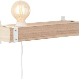 Brilliant 99007/75 - Matrix Wood Tischleuchte 25cm Metall/Holz Weiss matt