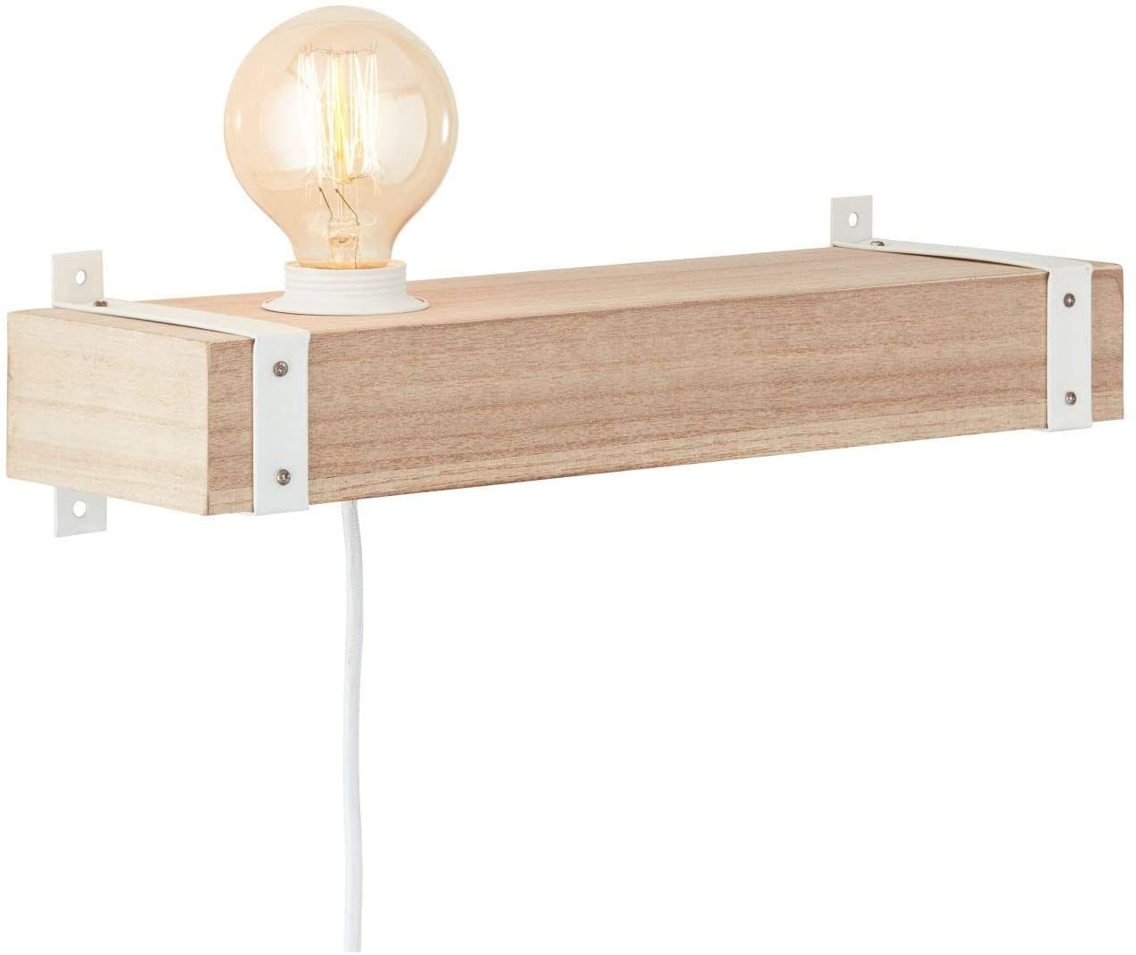 Brilliant 99007/75 - Matrix Wood Tischleuchte 25cm Metall/Holz Weiss matt