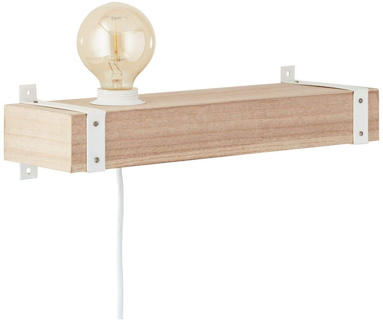 Brilliant 99007/75 - Matrix Wood Tischleuchte 25cm Metall/Holz Weiss matt – Bild 2