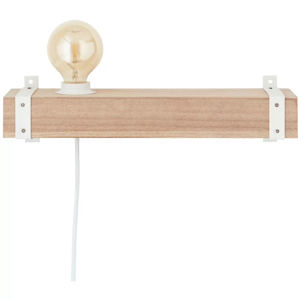 Brilliant HK18249S75 - Weiße Holzwandleuchte 40cm Holz/Metall Beton/holz hell...