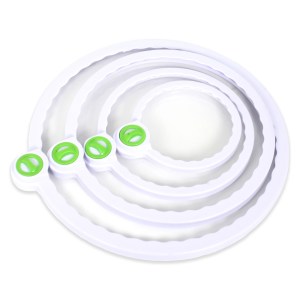 Genius Ideas Frischhaltedeckel mit Datumsregler Deckel/Instant-Film, 4 Stück