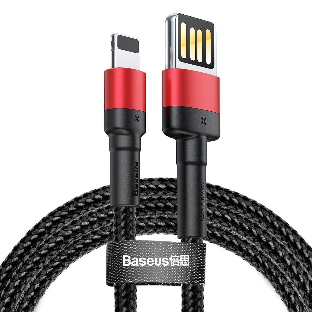 BASEUS Super haltbares USB-Kabel Cafule für iPhone 2,4A 1 Meter rot-schwarz